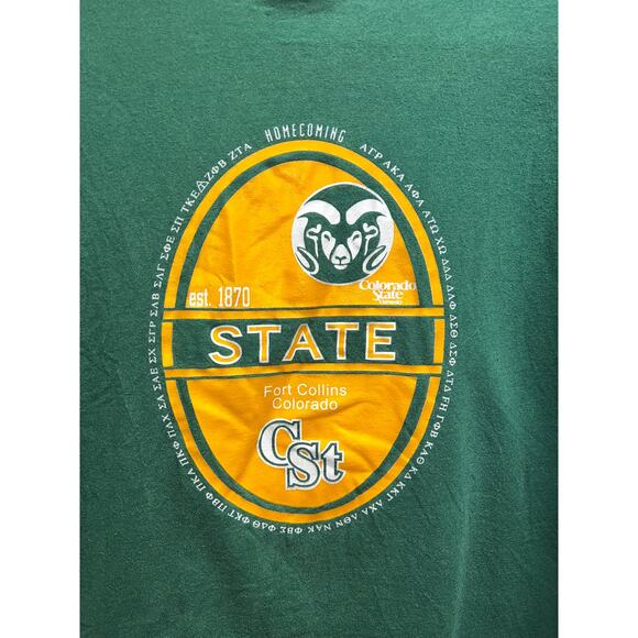 Vintage CSU Shirt Colroado State University Rams College Green Graphic X-Large - Picture 6 of 10